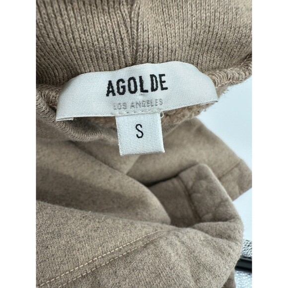 Agolde Sweatshirt Womens Small Brown Tan Pullover Crew Puff Round Shoulder Boxy - Picture 5 of 5